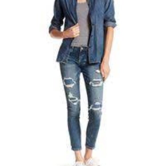 blank NYC Reade Rip Rep Mid Rise Skinny Jeans, Size 28 - Picture 16 of 16